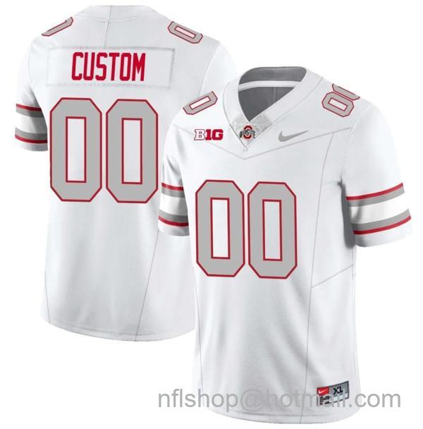 Nike Men's Custom Ohio State Buckeyes Jersey Name and Number Football Stitched Style 1 White