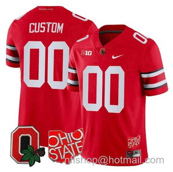 Nike Men's Custom Ohio State Buckeyes Jersey Name and Number College Football Stitched Logo Patch Scarlet