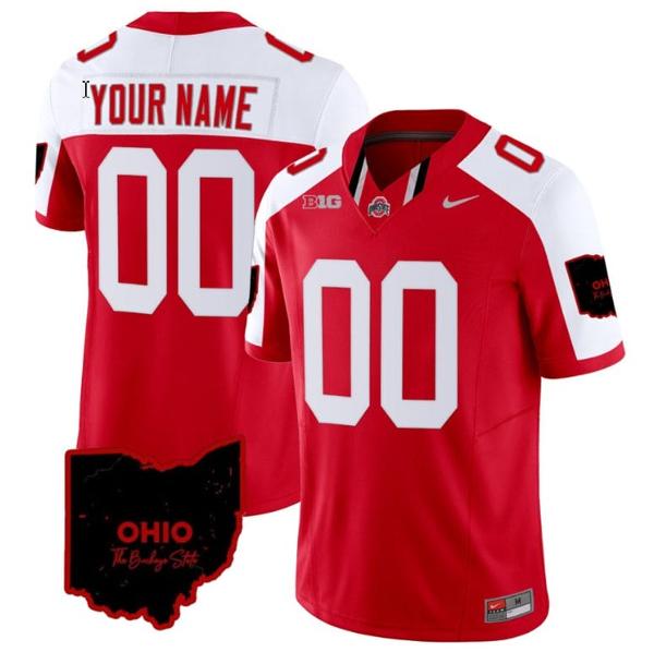 Nike Men's Custom Ohio State Buckeyes Jersey Name and Number Vapor Limited College Football Stitched Ohio Patch White