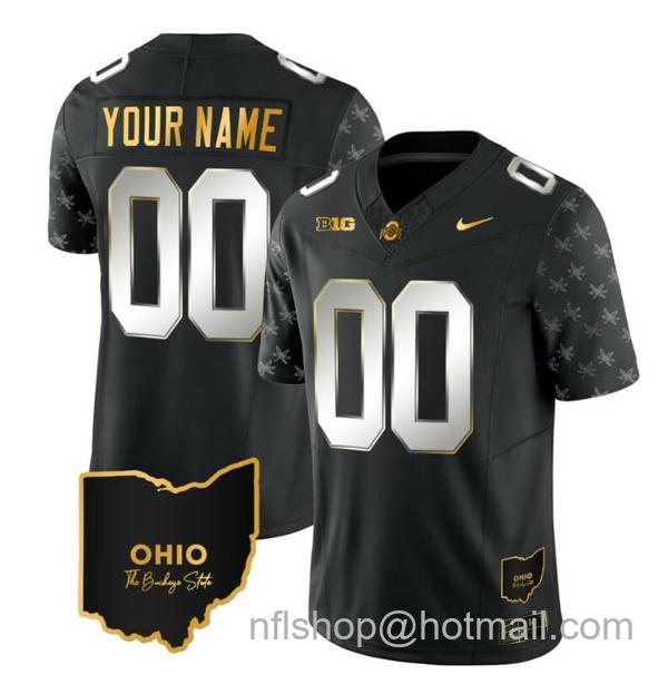 Nike Men's Custom Ohio State Buckeyes Jersey Name and Number College Football Stitched Alternate Gold Black Limited