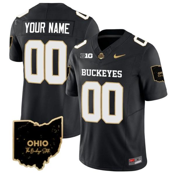 Nike Men's Custom Ohio State Buckeyes Jersey Name and Number Special Vapor Limited College Football Stitched Ohio Patch Black