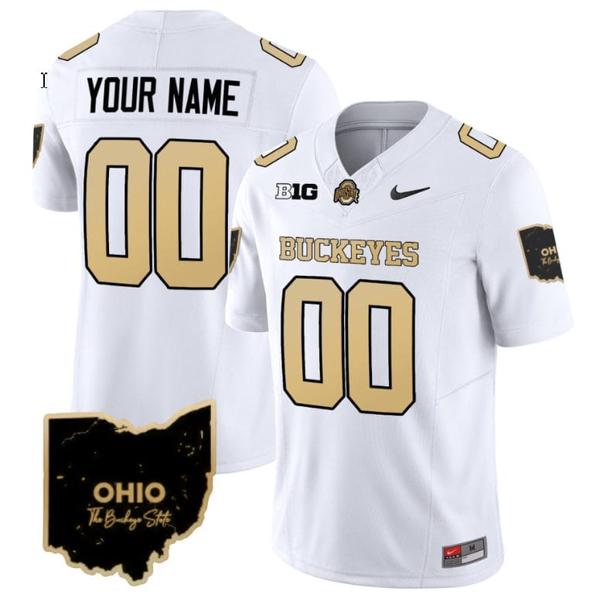 Nike Men's Custom Ohio State Buckeyes Jersey Name and Number Special Vapor Limited College Football Stitched Ohio Patch White