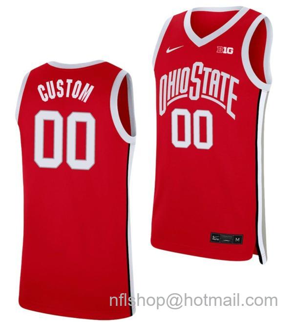 Nike Men's Custom Ohio State Buckeyes Jersey Name and Number College Basketball Scarlet