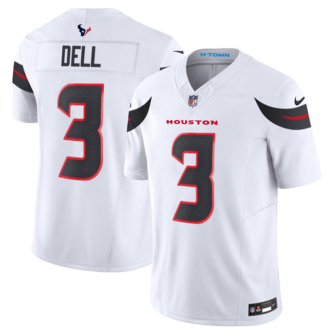 Youth Houston Texans #3 Tank Dell White 2024 F.U.S.E Vapor Stitched Football Jersey