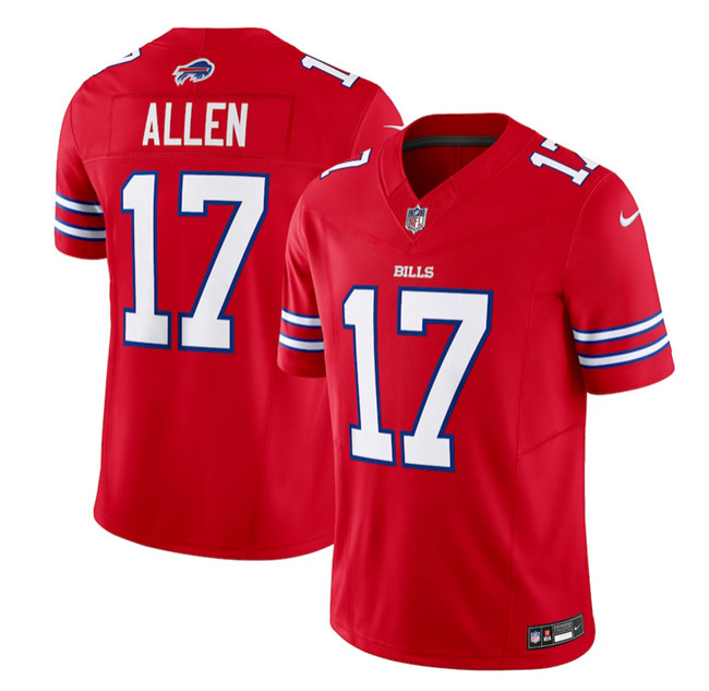 Women's Buffalo Bills #17 Josh Allen Red 2023 F.U.S.E. Vapor Untouchable Limited Stitched Football Jersey(Run Small)