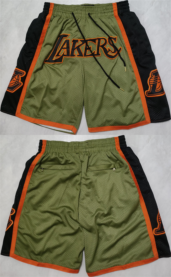 Men's Los Angeles Lakers Green_Black Shorts (Run Small)