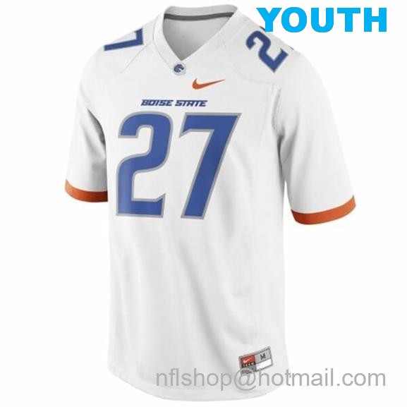 Youth Men's Boise State Broncos #27 Jay Ajayi College Football Jersey White99