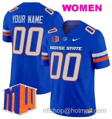 Women's Men's Custom Boise State Broncos Jersey Name and Number 2024 F.U.S.E. Vapor Limited College Football Stitched Royal2121