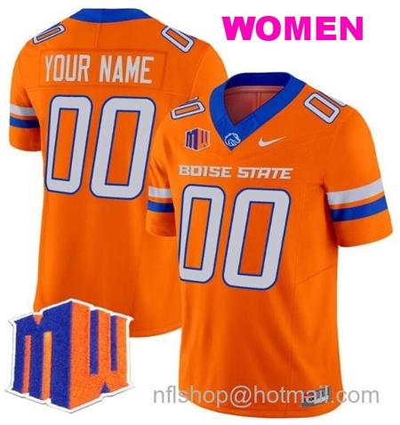 Women's Men's Custom Boise State Broncos Jersey Name and Number 2024 F.U.S.E. Vapor Limited College Football Stitched Orange1919