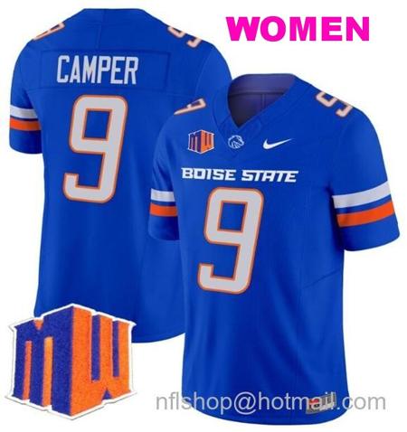 Women's Men's Cameron Camper Jersey #9 Boise State Broncos 2024 F.U.S.E. Vapor Limited College Football Stitched Royal1515