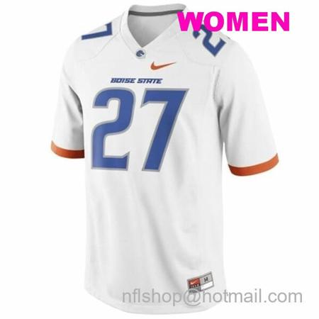 Women's Men's Boise State Broncos #27 Jay Ajayi College Football Jersey White99