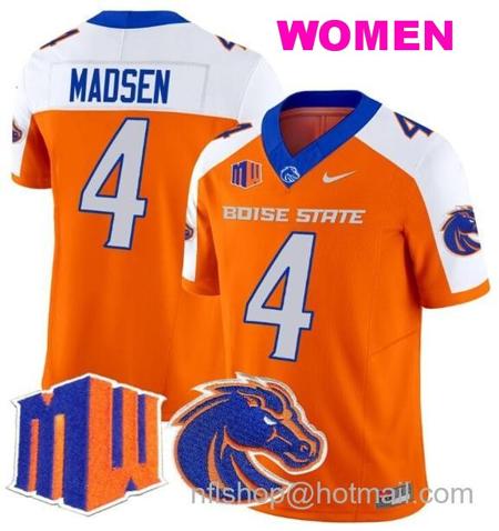 Women's Men's Maddux Madsen Jersey #4 Boise State Broncos 2024 F.U.S.E. Vapor Limited College Football Stitched Orange Alternate3434