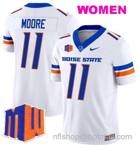 Women's Men's Kellen Moore Jersey #11 Boise State Broncos 2024 F.U.S.E. Vapor Limited College Football Stitched White3232