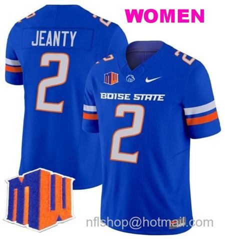 Women's Men's Ashton Jeanty Jersey #2 Boise State Broncos 2024 F.U.S.E. Vapor Limited College Football Stitched Royal55