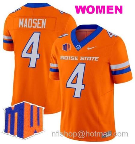 Women's Men's Maddux Madsen Jersey #4 Boise State Broncos 2024 F.U.S.E. Vapor Limited College Football Stitched Orange3535