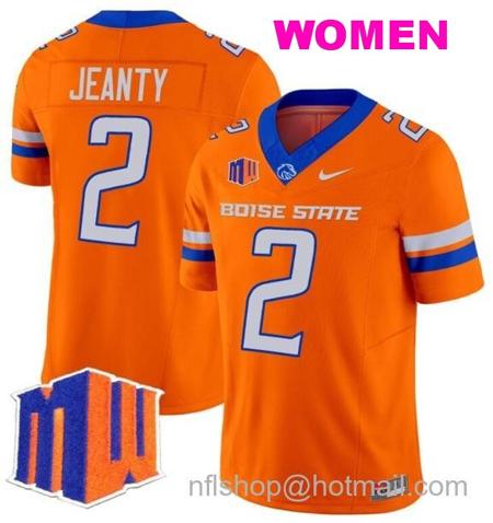 Women's Men's Ashton Jeanty Jersey #2 Boise State Broncos 2024 F.U.S.E. Vapor Limited College Football Stitched Orange33