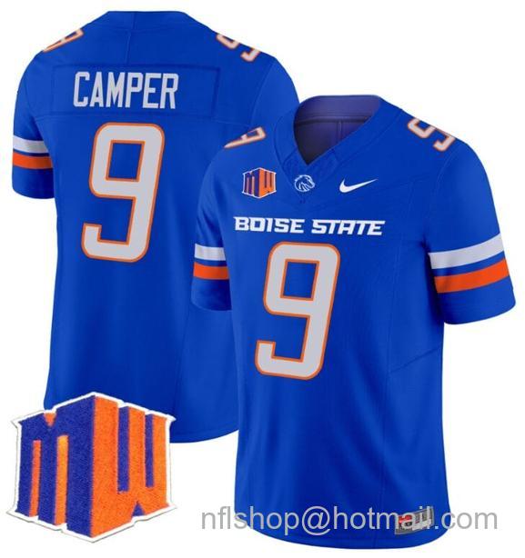 Men's Cameron Camper Jersey #9 Boise State Broncos 2024 F.U.S.E. Vapor Limited College Football Stitched Royal15