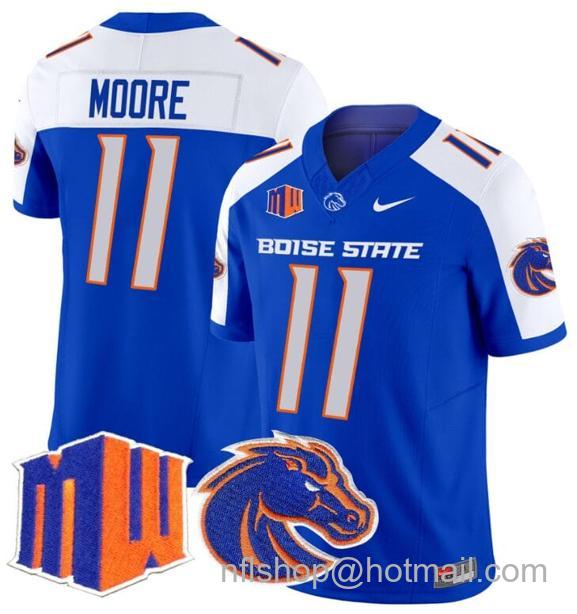 Men's Kellen Moore Jersey #11 Boise State Broncos 2024 F.U.S.E. Vapor Limited College Football Stitched Royal Alternate30