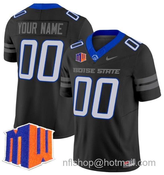 Men's Custom Boise State Broncos Jersey Name and Number 2024 F.U.S.E. Vapor Limited College Football Stitched Black17