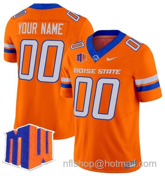 Men's Custom Boise State Broncos Jersey Name and Number 2024 F.U.S.E. Vapor Limited College Football Stitched Orange19