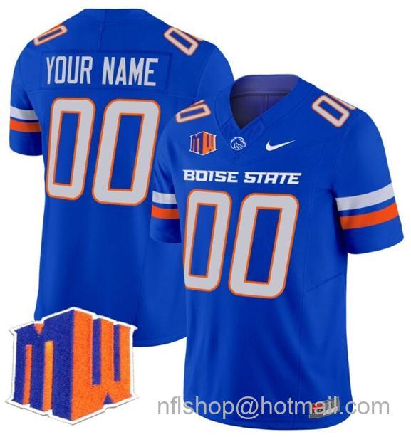 Men's Custom Boise State Broncos Jersey Name and Number 2024 F.U.S.E. Vapor Limited College Football Stitched Royal21