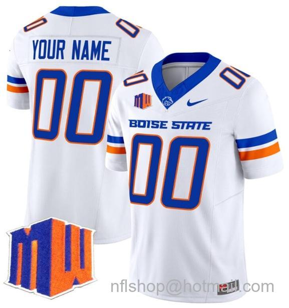 Men's Custom Boise State Broncos Jersey Name and Number 2024 F.U.S.E. Vapor Limited College Football Stitched White22