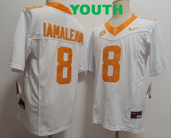 Youth Tennessee Volunteers #8 Nico Iamaleava White Vapor F.U.S.E. Limited College Stitched Jersey