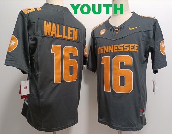 Youth Tennessee Volunteers #16 Peyton Manning Grey Vapor F.U.S.E. Limited College Stitched Jersey