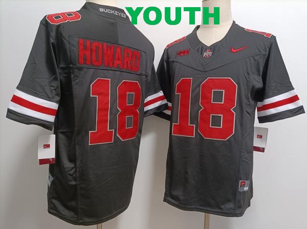 Youth Ohio State Buckeyes #18 Will Howard Black Vapor F.U.S.E. Limited College Football Jersey