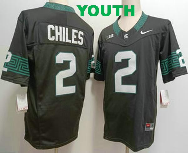 Youth Michigan State Spartans #2 Aidan Chiles Black Vapor F.U.S.E. Limited College Football Jersey