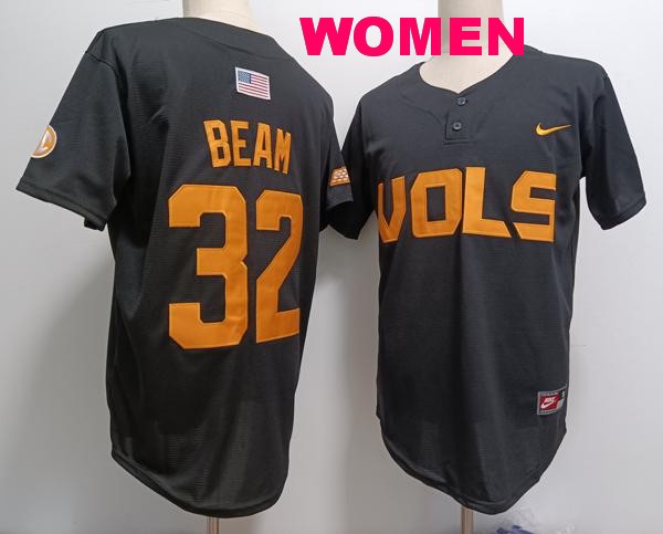 Women's Tennessee Volunteers #32 Drew Beam Black Pullover Cooperstown Stitched Nike Jersey