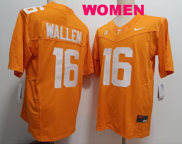 Women's Tennessee Volunteers #16 Morgan Wallen Yellow Vapor F.U.S.E. Limited College Stitched Jersey