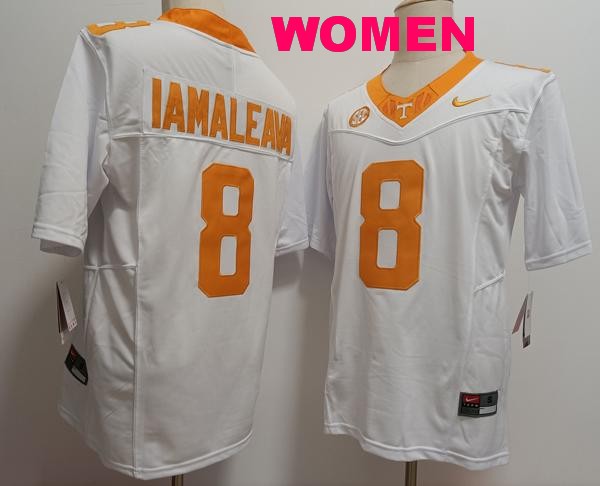 Women's Tennessee Volunteers #8 Nico Iamaleava White Vapor F.U.S.E. Limited College Stitched Jersey