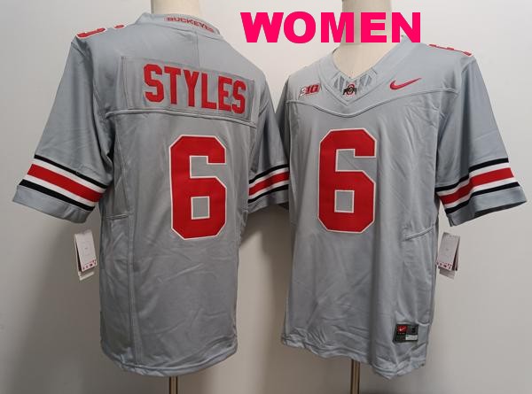 Women's Ohio State Buckeyes #6 Sonny Styles Grey F.U.S.E. College Football Jersey