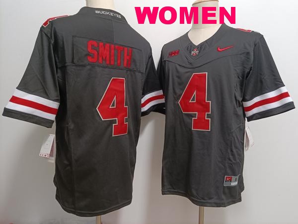 Women's Ohio State Buckeyes #4 Jeremiah Smith Black F.U.S.E. College Stitched Jersey