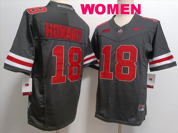 Women's Ohio State Buckeyes #18 Will Howard Black Vapor F.U.S.E. Limited College Football Jersey