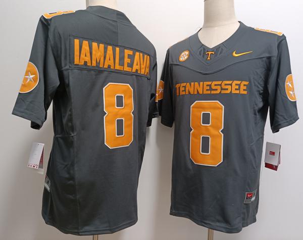 Men's Tennessee Volunteers #8 Nico Iamaleava Grey Vapor F.U.S.E. Limited College Stitched Jersey