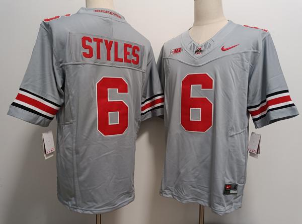 Men's Ohio State Buckeyes #6 Sonny Styles Grey F.U.S.E. College Football Jersey