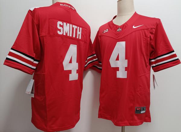 Men's Ohio State Buckeyes #4 Jeremiah Smith Red F.U.S.E. College Stitched Jersey