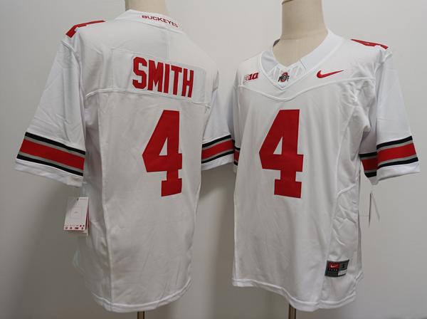 Men's Ohio State Buckeyes #4 Jeremiah Smith White F.U.S.E. College Football Jersey