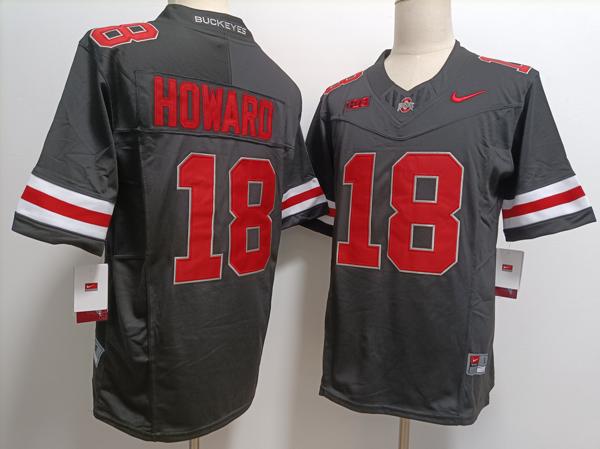 Men's Ohio State Buckeyes #18 Will Howard Black Vapor F.U.S.E. Limited College Football Jersey