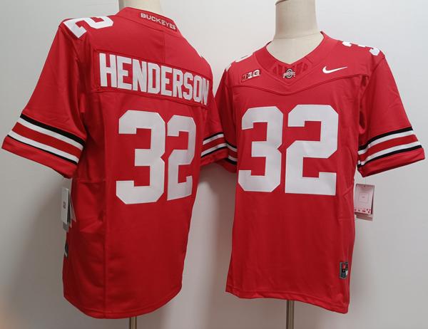 Men's Ohio State Buckeyes #32 TreVeyon Henderson Red Vapor F.U.S.E. Limited College Football Jersey