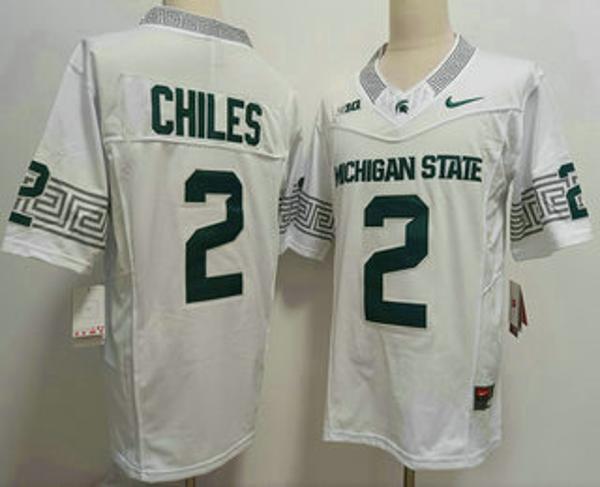 Men's Michigan State Spartans #2 Aidan Chiles White Vapor F.U.S.E. Limited College Football Jersey