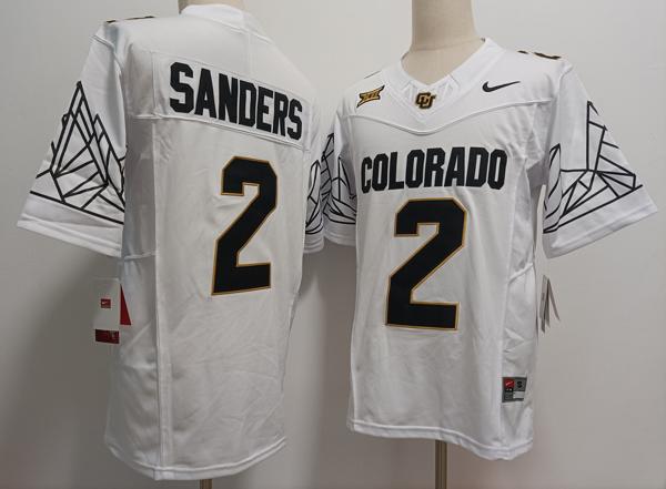 Men's Colorado Buffaloes #2 Shedeur Sanders White Black 2024 Vapor F.U.S.E. Limited College Football Jersey