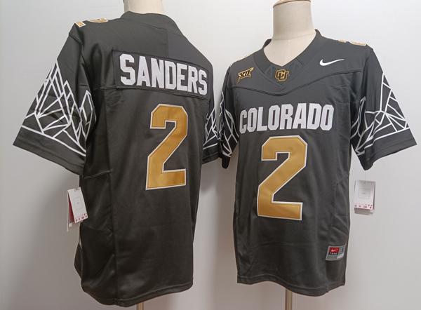 Men's Colorado Buffaloes #2 Shedeur Sanders Black Gold With XII Patch Vapor F.U.S.E. Limited Vapor Stitched Jersey