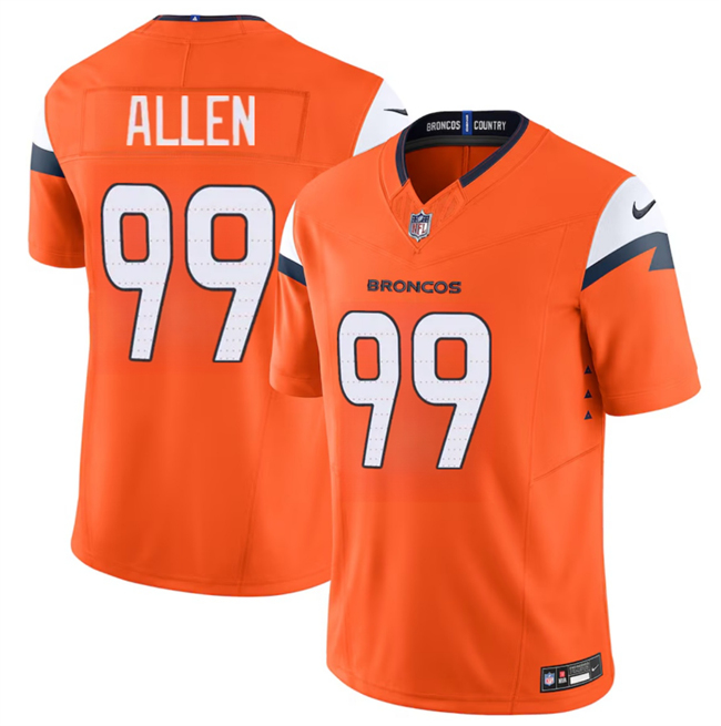 Youth Denver Broncos #99 Zach Allen Orange 2024 F.U.S.E. Vapor Limited Stitched Football Jersey