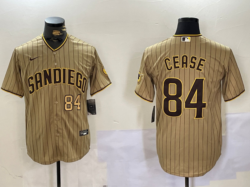 Men's San Diego Padres #84 Dylan Cease Tan Cool Base Stitched Baseball Jersey