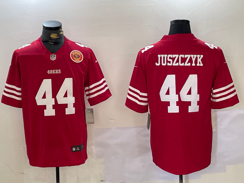 Men's San Francisco 49ers #44 Kyle Juszczyk Red Team Patch Vapor Untouchable Limited Stitched Nike Jersey