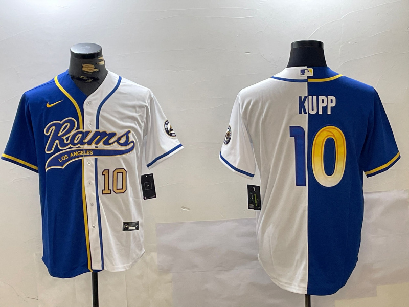 Men's Los Angeles Rams #10 Cooper Kupp Royal White Cool Base Stitched Baseball Jerseys