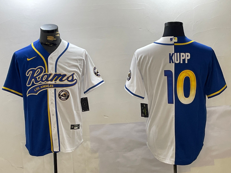 Men's Los Angeles Rams #10 Cooper Kupp Royal White Cool Base Stitched Baseball Jersey